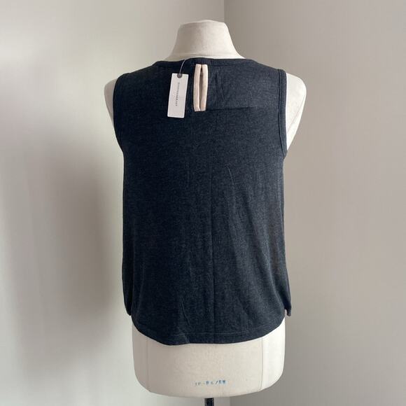 ANTHROPOLOGIE Tiny Sequin Front Tank Womens Sz Small Cream Blue Gold New Tags - Picture 6 of 7